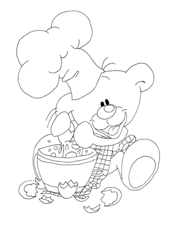 Pimpoli Is Cooking Cookies  Coloring Page